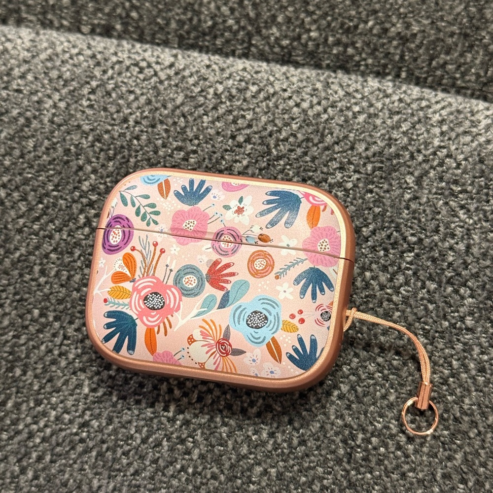 Floral Patterned Earbud Headphones Case